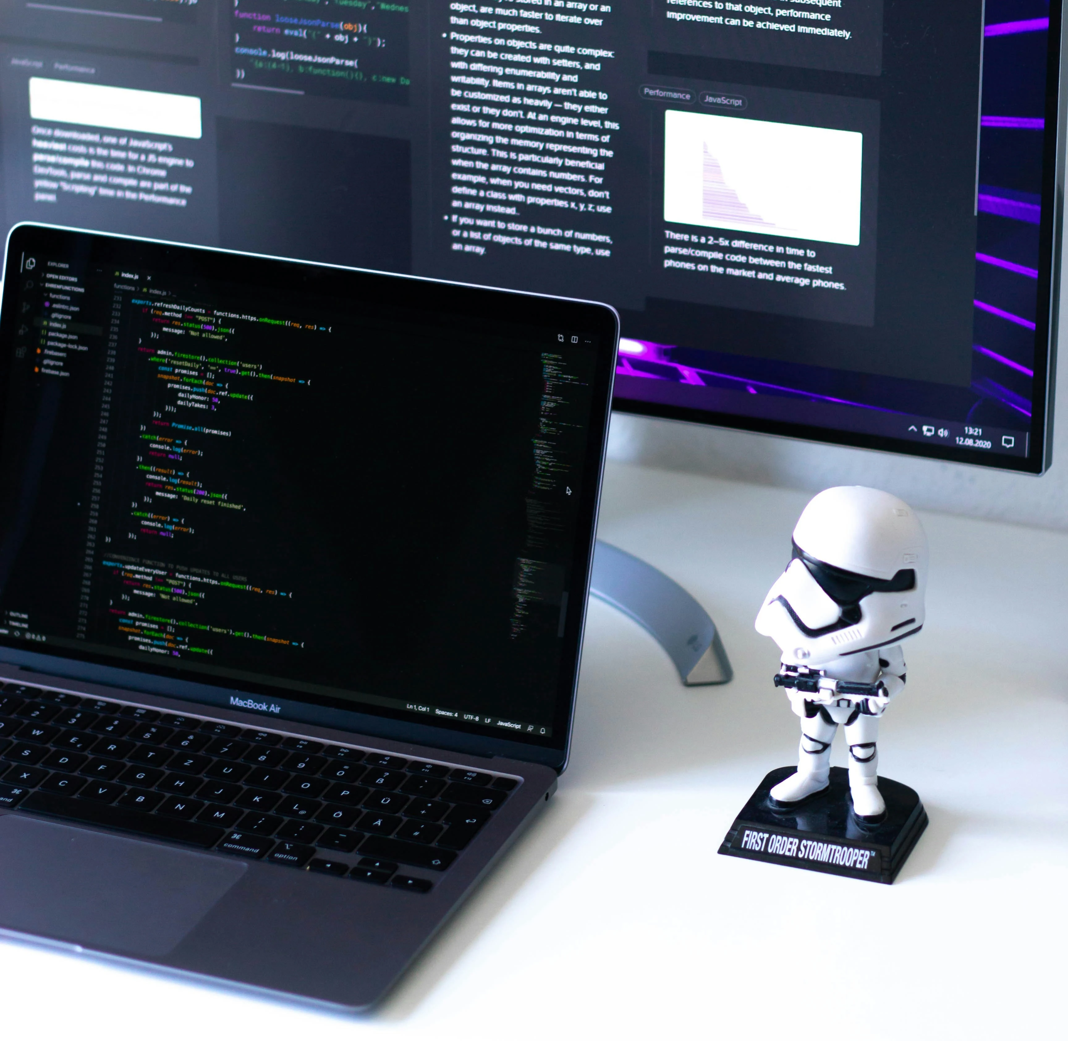 Creative workspace showcasing design and development environment